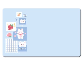 Cute Cat Kawaii Pastel Mouse Pad Desk Mat, Large Desk Pad, Big Gaming Mousepad 10x16 12x18 14x24 18x36