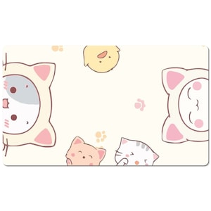 Cute Cat Kawaii Pastel Mouse Pad Desk Mat, Large Desk Pad, Big Gaming Mousepad 10x16 12x18 14x24 18x36