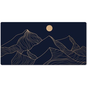 Gold Mountain Nature Mouse Pad, Large Desk Pad, Big Gaming Mousepad 10x16 12x18 14x24 18x36