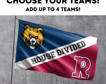 House Divide Flag | Custom House Divided Flag | NFL Flag | Countries Divided Flag | MLB Flag | 3 x 5 Flag