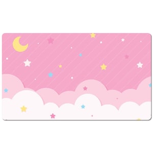 Pastel Pink Cloud Sky Kawaii Mouse Pad Desk Mat, Large Desk Pad, Big Gaming Mousepad 10x16 12x18 14x24 18x36