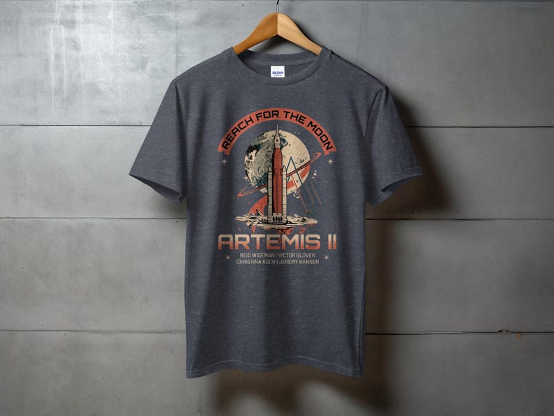Artemis ii Moon Mission, nasa Space Exploration, Lunar Astronaut Crew, Rocket Launch Design, Reach for the Moon Print, Universe Art
Artemis