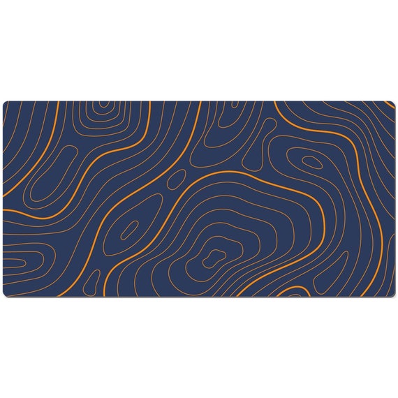 Tapis de souris topographique bleu orange, tapis de bureau