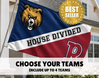 House Divide Flag | Custom House Divided Flag | NFL Flag | Countries Divided Flag | MLB Flag | 3 x 5 Flag