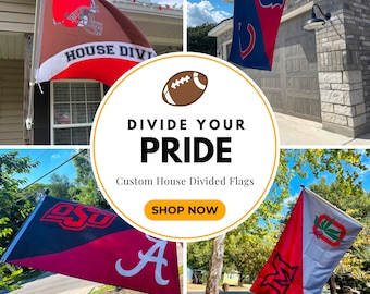 Custom House Divided Flag, Custom Flag, House Divided Flag, NFL Flag, Country Flag, School Flag, MLB Flag FB
