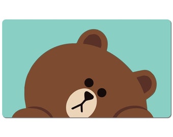 Bear Line Kakao Kawaii Mouse Pad Desk Mat, Large Desk Pad, Big Gaming Mousepad 10x16 12x18 14x24 18x36