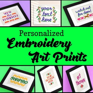 CUSTOM cross-stitch home decor personalized cross stitch embroidery wall art gift for family cross-stitch QUOTE embroidery for friend 4&quot;x6&quot;