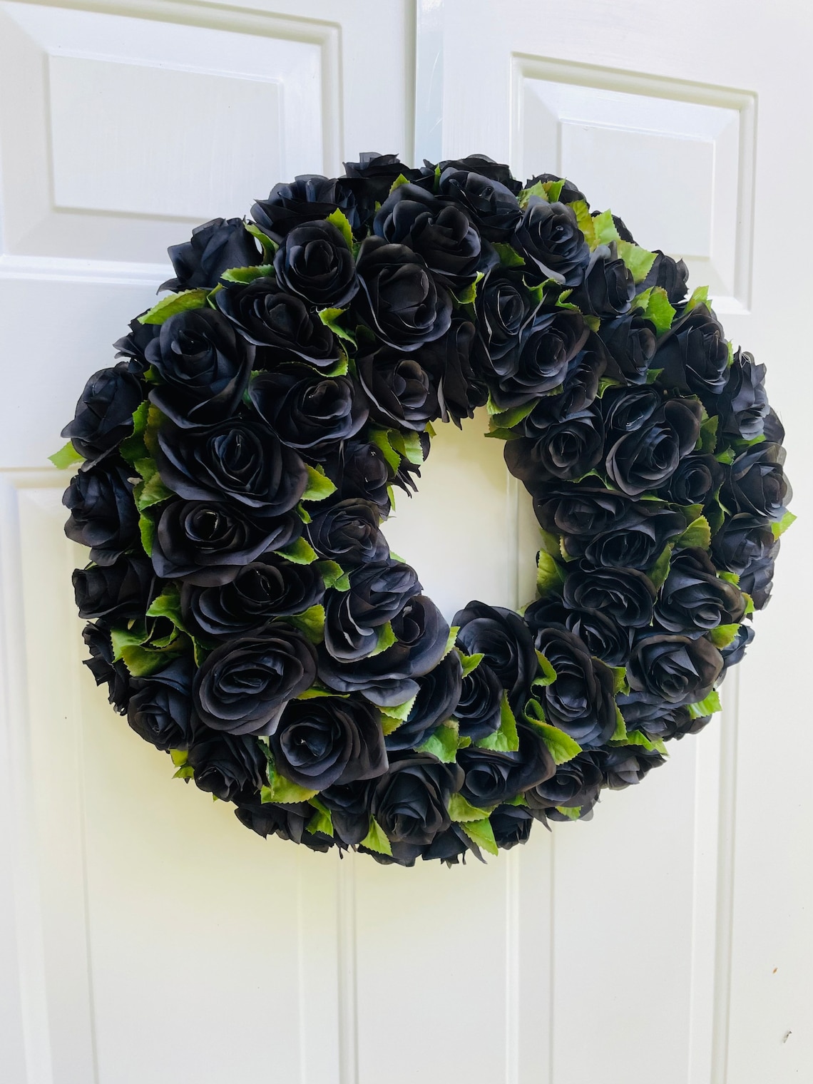 Black Rose Wreath Gothic Floral Wreath Halloween Wreath - Etsy