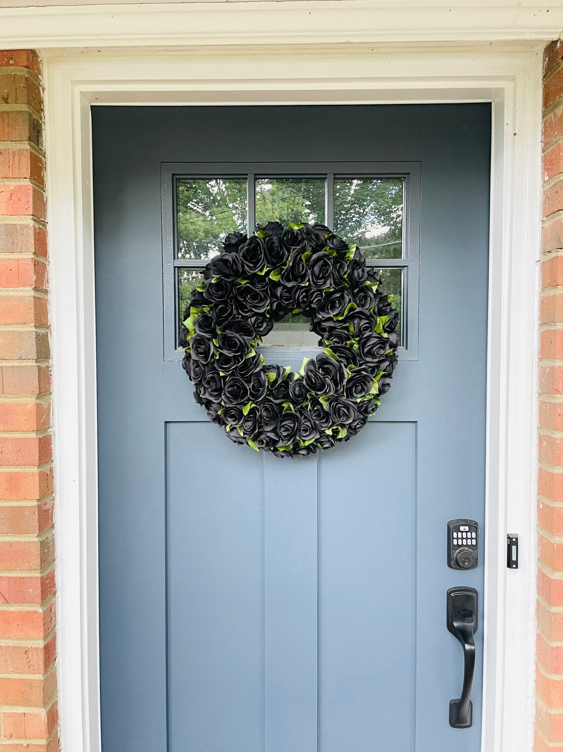 Black Rose Wreath Gothic Floral Wreath Halloween Wreath - Etsy