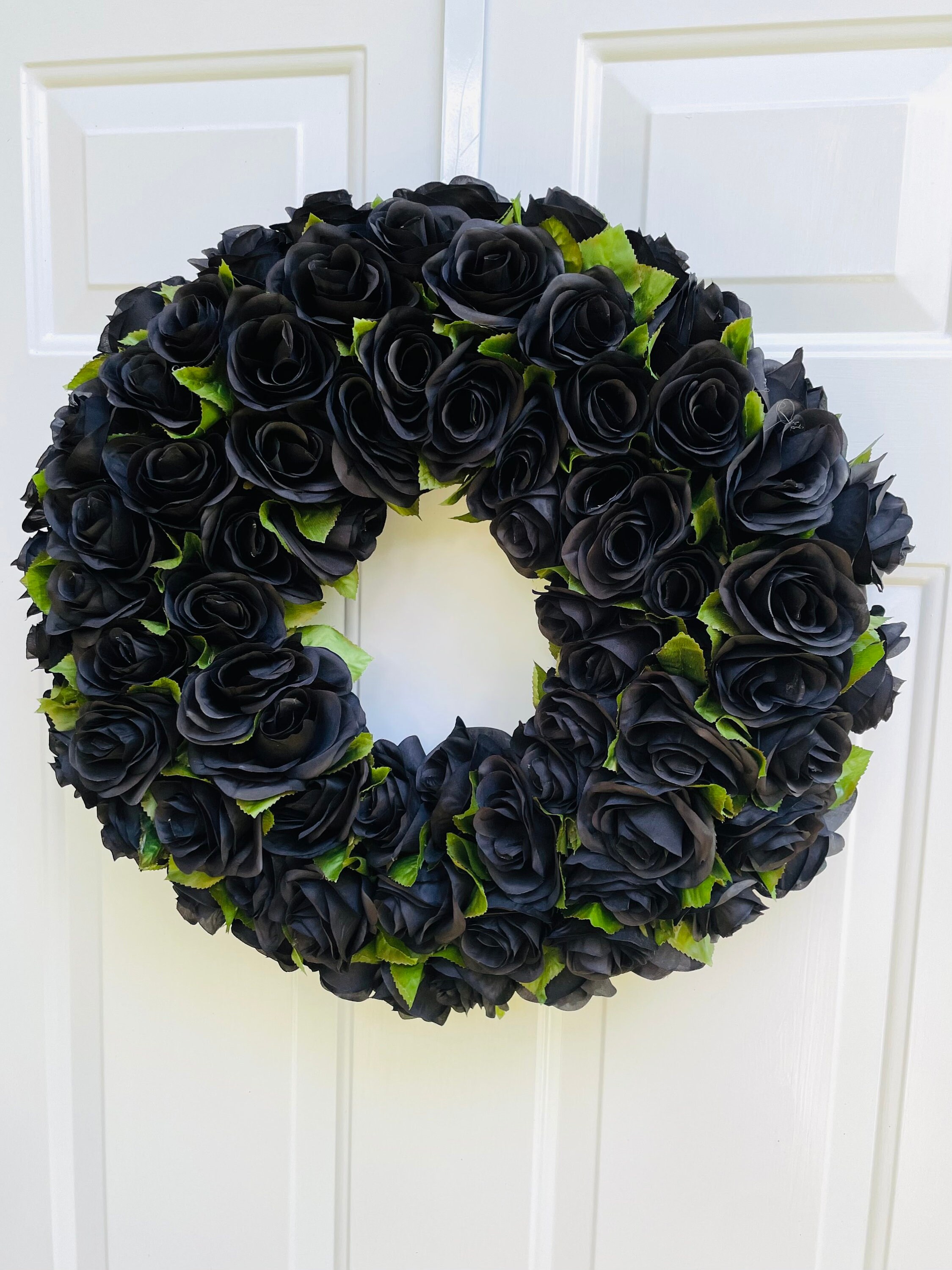 Black Rose Wreath Gothic Floral Wreath Halloween Wreath - Etsy