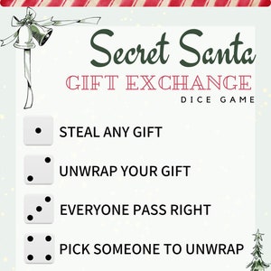 Secrete Santa Dice Game - Etsy