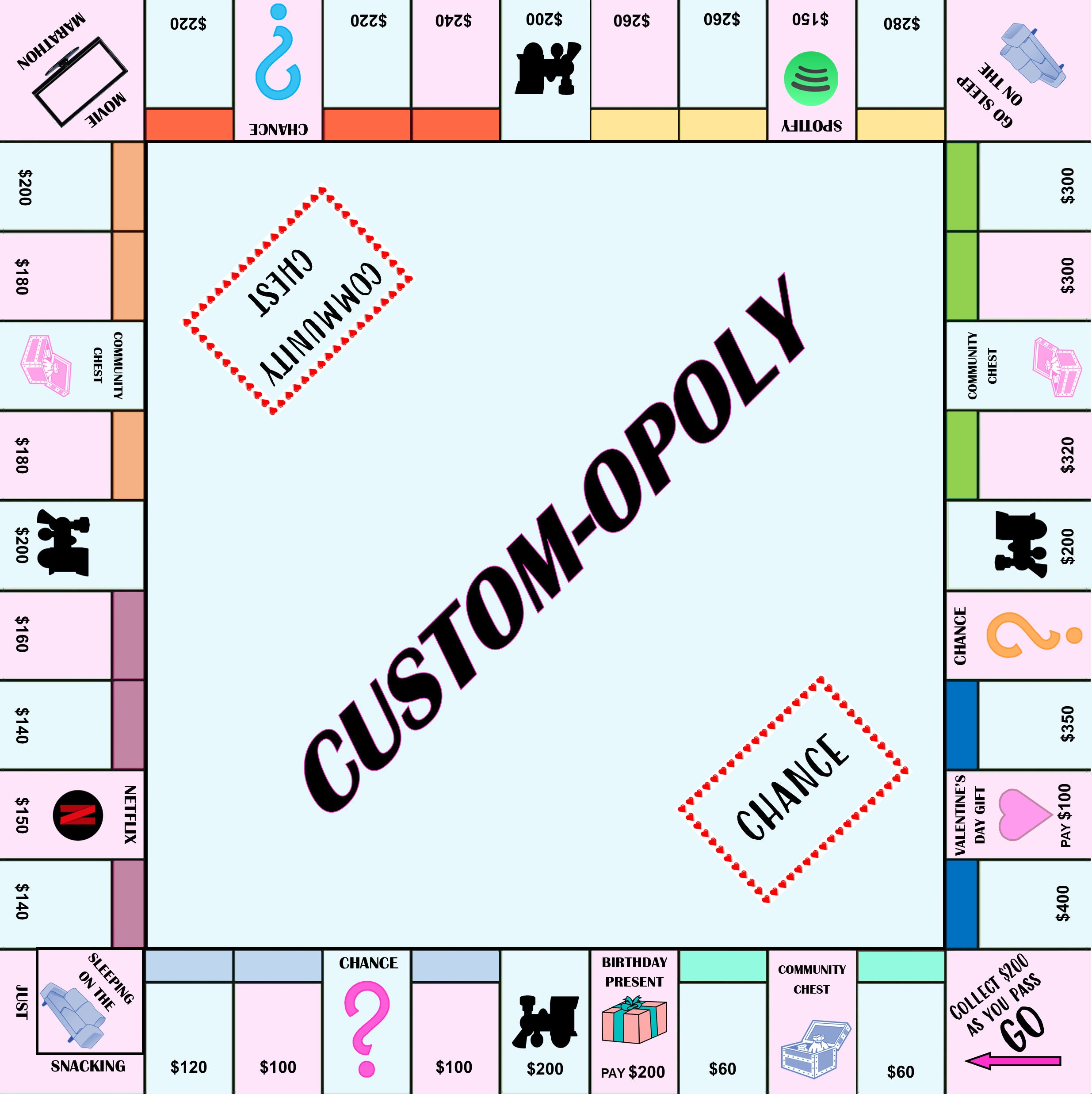 custom monopoly board template custom monopoly board template