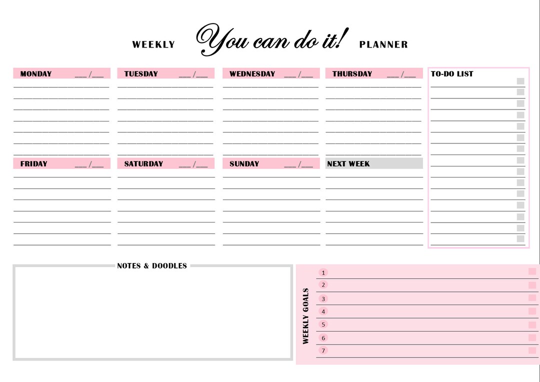 Weekly &amp; Monthly Printable Planner - Etsy