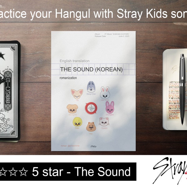 Stray Kids lyrics practice in Korean-Hangul The Sound Korean version 5-star