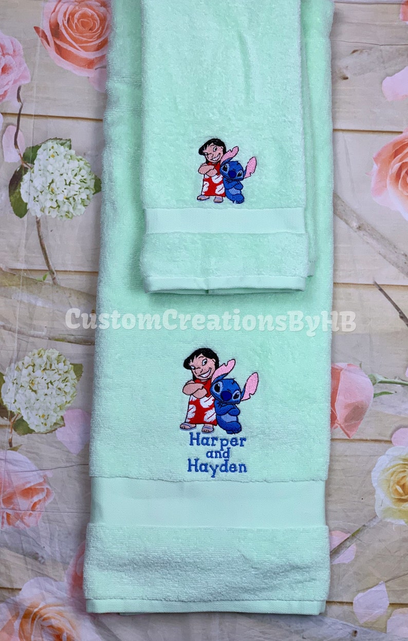 Stitch and Lilo Towel Set Lilo and Stitch Bathroom Towels Etsy