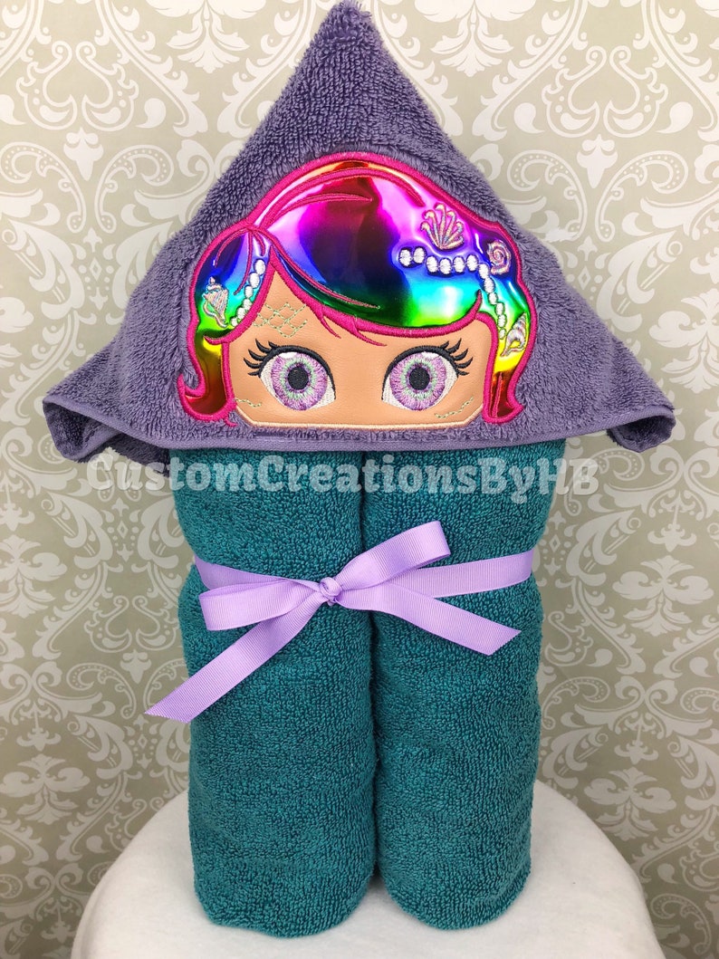 Mermaid Hooded Towel Rainbow Mermaid Big Eye Mermaid Hooded Etsy