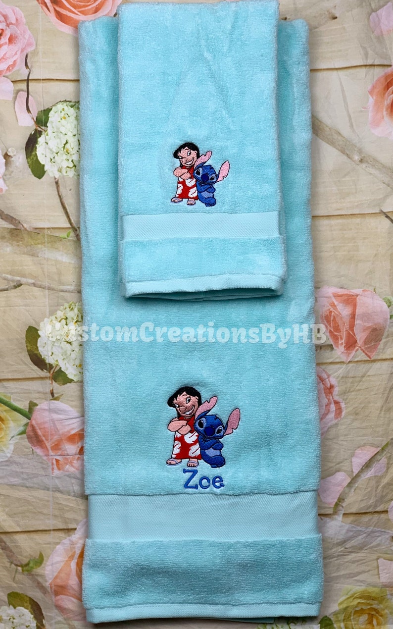 Stitch and Lilo Towel Set Lilo and Stitch Bathroom Towels Etsy