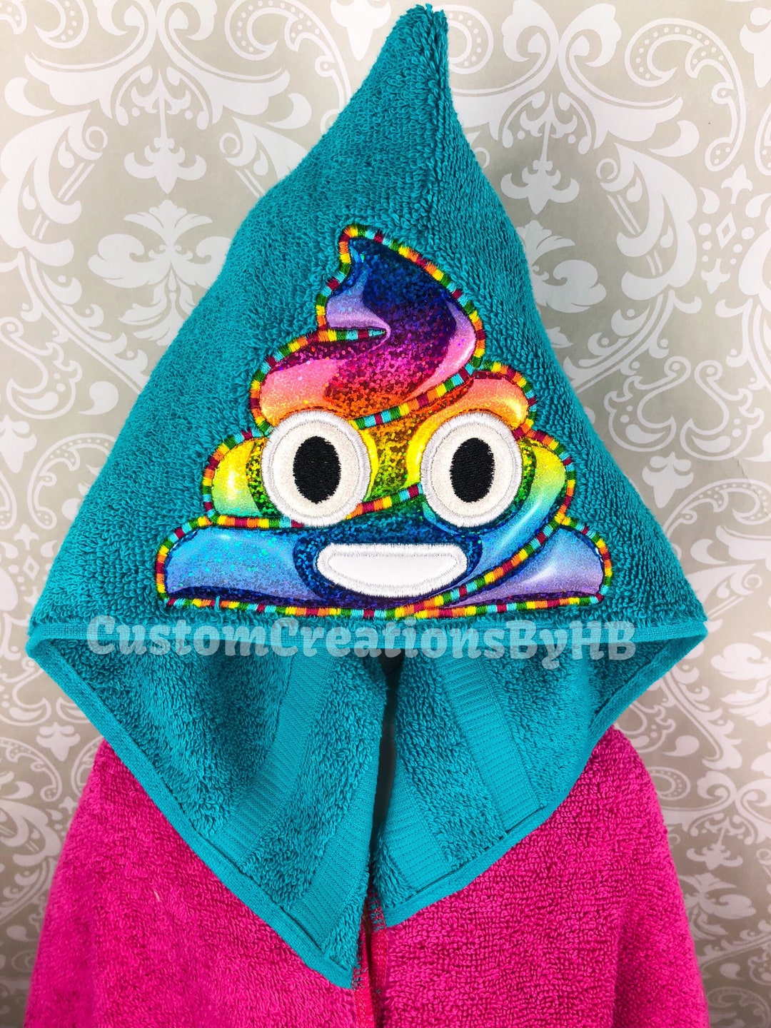 Print Pattern Emoji Poop Hooded Blanket