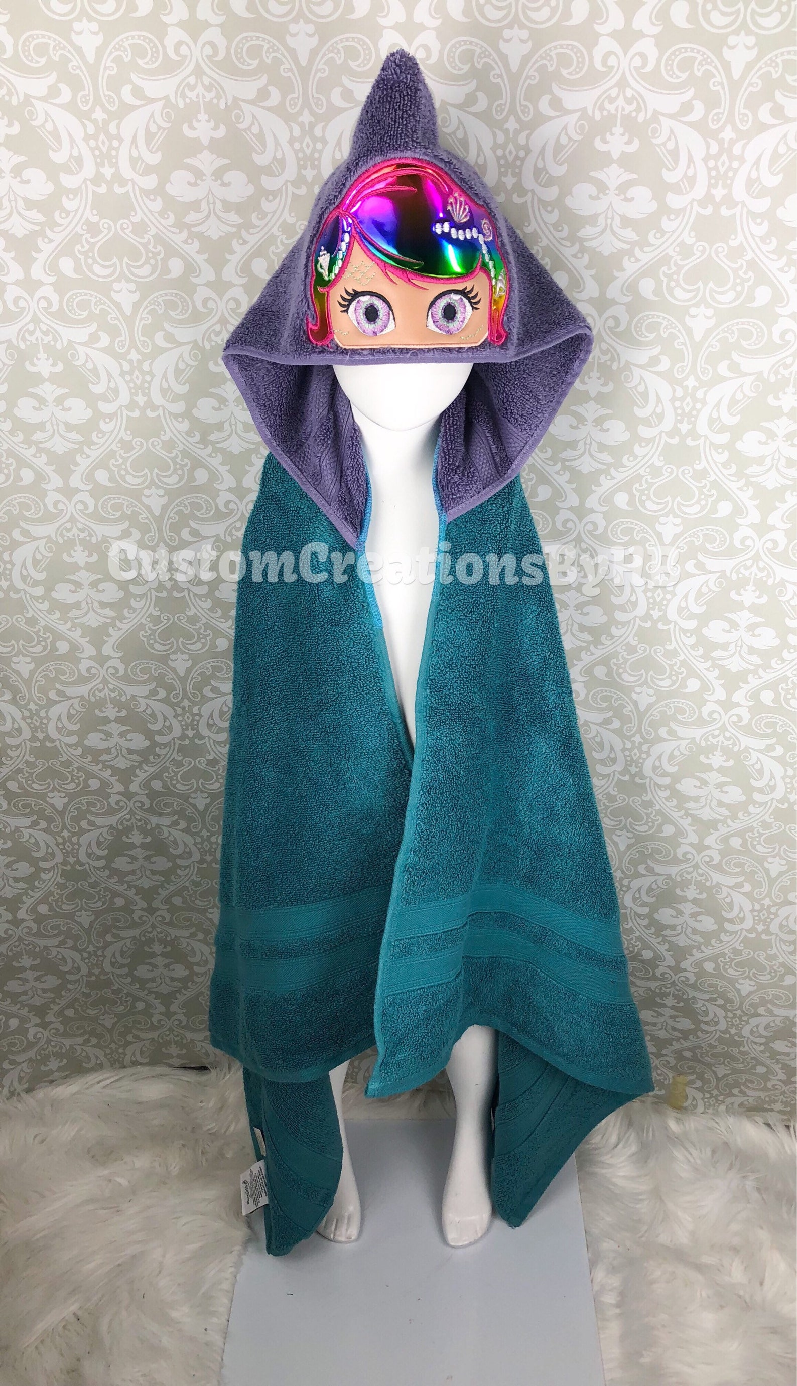 Mermaid Hooded Towel Rainbow Mermaid Big Eye Mermaid Hooded Etsy