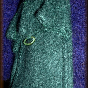 Sweater, knitted sweater with hood and pocket, embroidered, felted, 100% Mohair, Unikat image 3