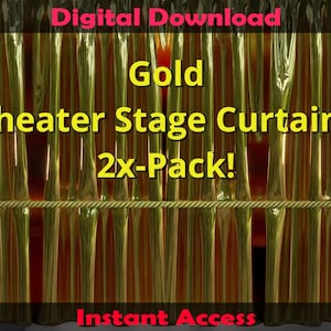 Stinger Pack #3: Gold Theater Stage Curtains *2x-Pack!* | Scene Transitions & Stream Enhancements for Twitch/OBS | Instant Access!