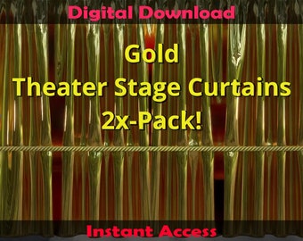 Stinger Pack #3: Gold Theater Stage Curtains *2x-Pack!* | Scene Transitions & Stream Enhancements for Twitch/OBS | Instant Access!