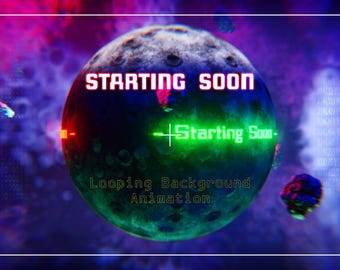 Starting Soon Video | Looping Lunar Nebula Sci-Fi Animation | Cosmic Stream Starting MP4 for Twitch YouTube OBS StreamElements
