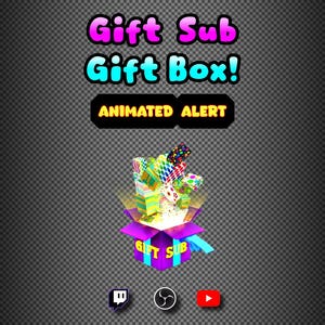 Gift Sub Alert | Animated Gift Box Overlay for Twitch & OBS | Stream Alert | Instant Digital Download!