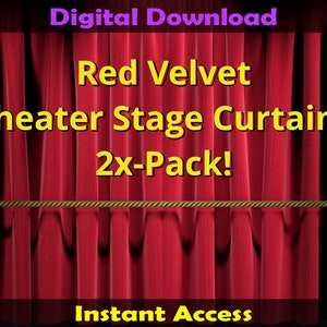 Stinger Pack #1: Red Velvet Theater Stage Curtains *2x-Pack!* | Scene Transitions & Stream Enhancements for Twitch/OBS | Instant Access!