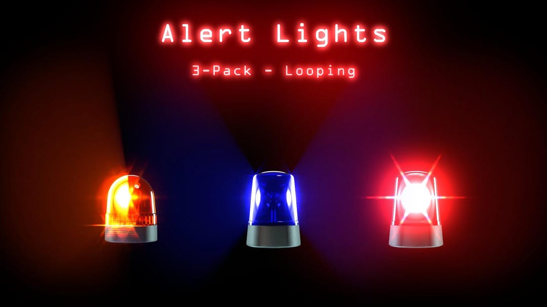 Alert Light Animation Spinning Alert Lights | Looping 3-pack | Animated Overlay VFX ...