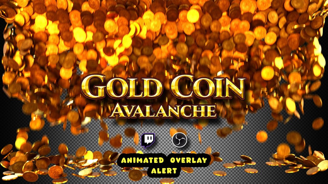 Gold Coin Avalanche | Donation Alert Overlay | Twitch OBS ...