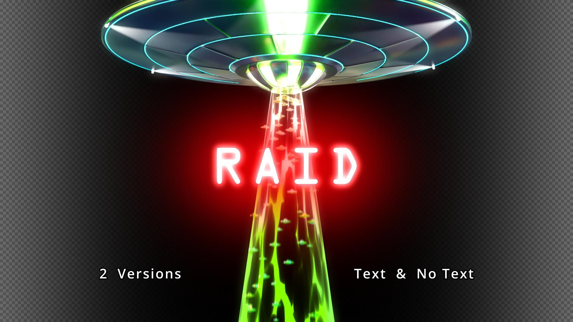 UFO Raid Alert - Animated Twitch Alert Overlay | Mothership & UFO Swarm Animation | Sci-Fi VFX for Twitch StreamElements
