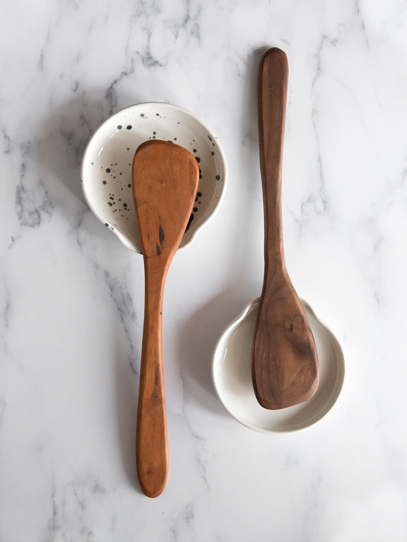 White Stoneware Spoon Rest - FREE UK SHIPPING 