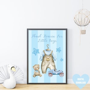 Boy Nursery Wall Art, Vintage Nursery, Nursery Print, Baby Wall Decor, Digital Downloads, Boy Nursery Decor, Baby Boy Wall Decor, Blue Decor