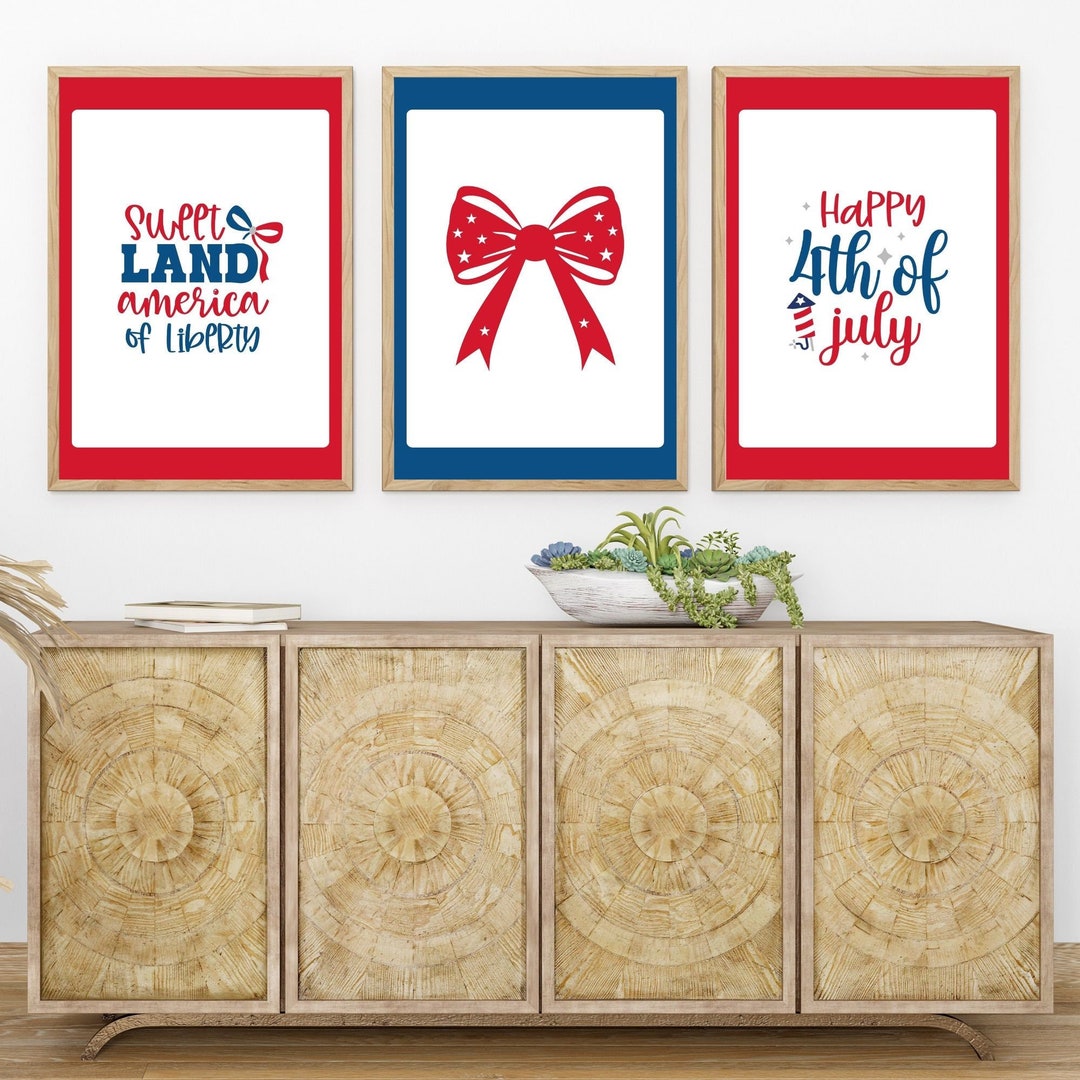 4th of July Wall Art, Sweet Land of Liberty America USA Wall Decor ...
