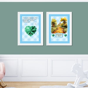 Wizard of Oz Wall Art, Vintage Wall Art, Digital Download, Home Decor, Wall Decor, Vintage Prints, Set of 2 Prints, Home Decor Wall Art