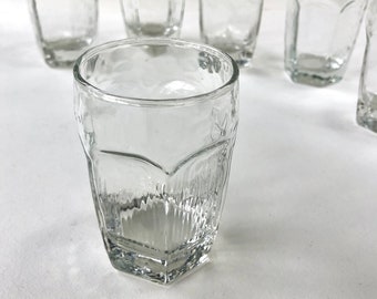Set of Six Mid-Century Glass Tumblers Juice Barware Finnish Style