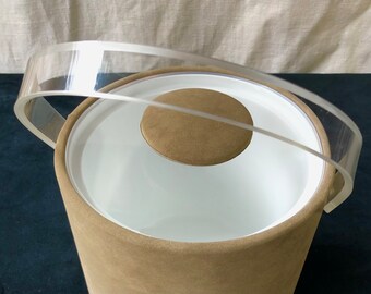 Georges Briard Tan Faux Suede Ice Bucket