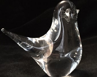 Swedish Art Glass Konstglas Ronneby Bird Wren