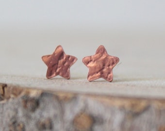 Tiny Star Studs, Mini Studs, Copper Stud Earrings, Dainty Copper Studs, Minimalist Star Jewellery, Everyday Small Jewellery