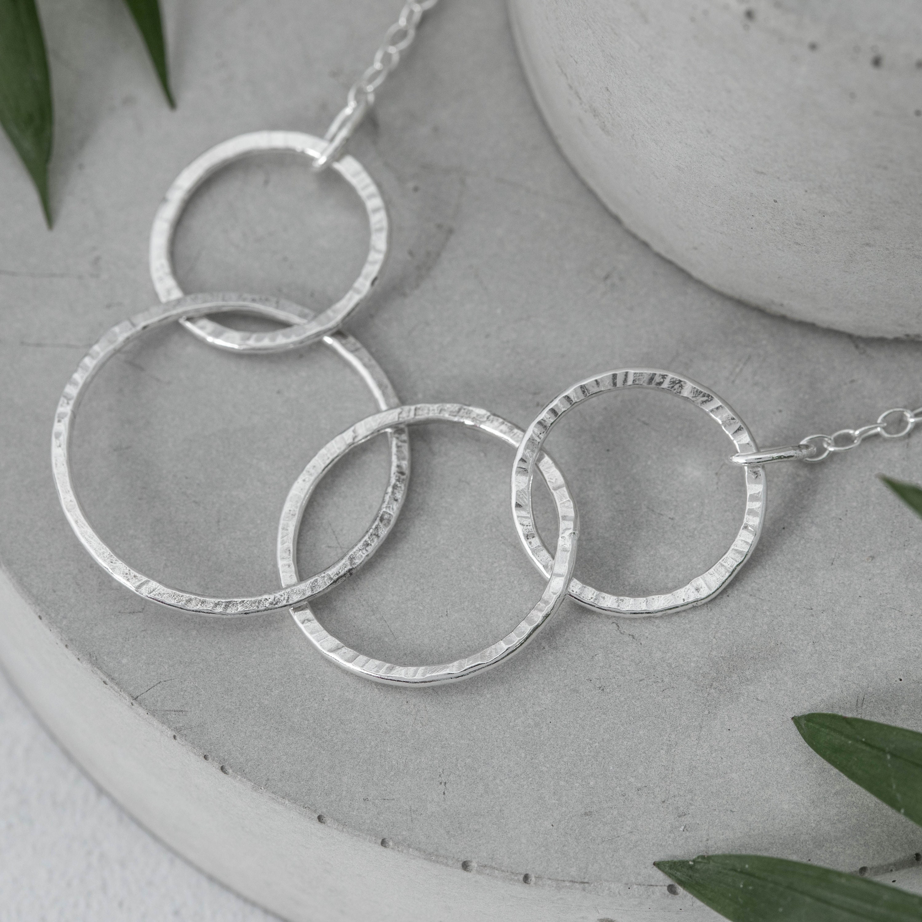Interlocking circle necklace on sale sterling silver