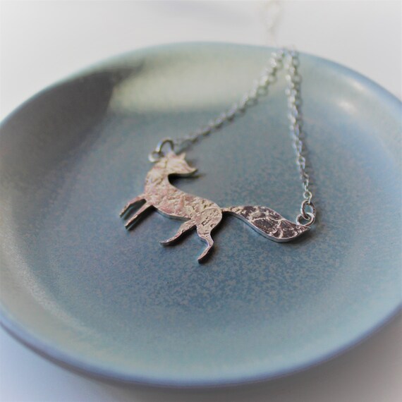 Sterling Silver Fox Necklace, Fox Lovers Gift, Handmade Fox Pendant, Foxy Lady, Fox Gifts, Animal Lover Jewellery Letterbox Gift for Her