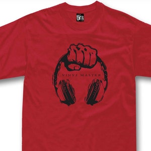 DJ T-Shirt Headphones Vinyl Master Music Dance Club technics retro tee  S - 5XL