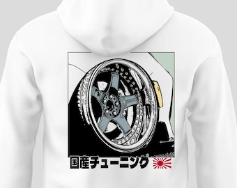 JDM-ontwerp anime-stijl Japanse autocultuur Stance Wheel drift-t-shirt - hoodie