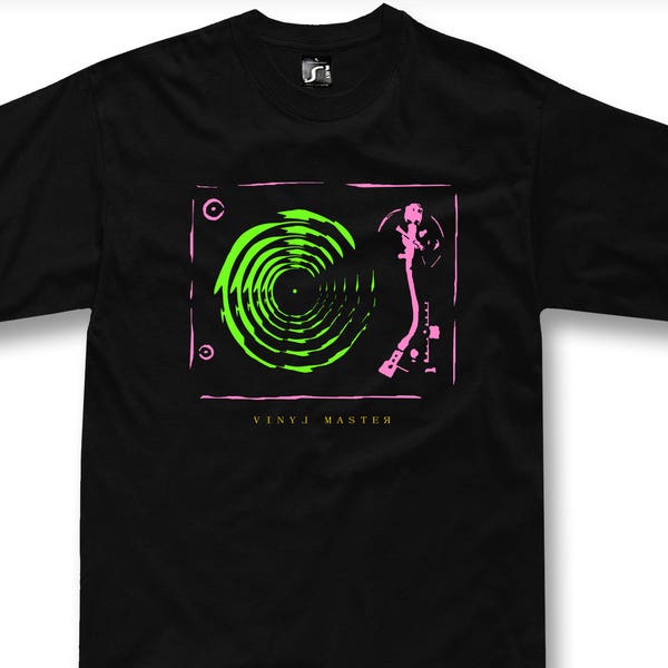 T-shirt for dj vinyl record turntable art glow colours technics mk2 music tshirt + sweatshirt