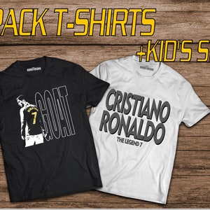 2 pack Ronaldo T-shirts Cristiano CR7 Goat Portugal adults + Kids sizes!!