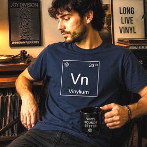 Vinyl Record T-Shirt, DJ Gift, Vinylium Periodic Table, Record Collector Shirt, Analog Music Tee, Vinyl Lover Graphic Apparel