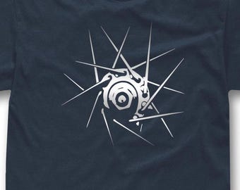 Bicycle Wheel T-Shirt, Silver Print, Cycling Gift