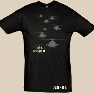Apache AH-64 Kampfhubschrauber T-Shirt, US-Army-T-Shirt, USA-Grafikdesign, Größen S–5XL Bild 3