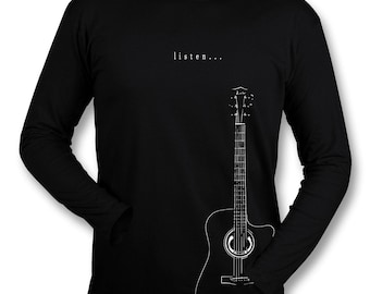 Guitar t-shirt  Gifts For Guitar Players Acoustic rock music tshirt , longsleeve , Sweatshirt